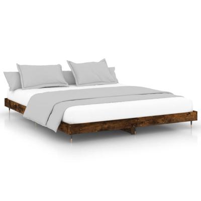 Bedframe zonder matras 200x200 cm spaanplaat gerookt eiken