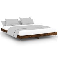 Bedframe zonder matras 200x200 cm spaanplaat gerookt eiken - thumbnail