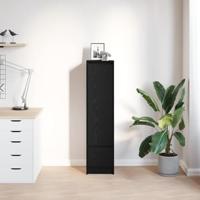 Highboard 29,5x34x119,5 cm spaanplaat zwart eikenkleurig - thumbnail