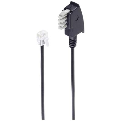 Shiverpeaks Telefoon (analoog) Aansluitkabel [1x Telefoonstekker Duitsland (TAE-N) - 1x RJ11-stekker 6p2c] 3 m Zwart