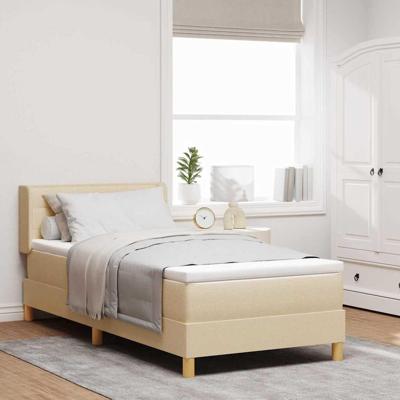 Boxspringbed met Matras - Crème Stof, 100 x 200 cm