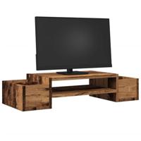 VidaXL Monitorstandaard met opbergruimte 70x27x15 cm hout oud hout - thumbnail