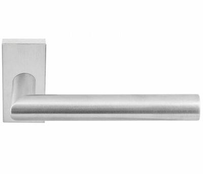 Formani Basics LB2-19Q32 deurkruk dubbel geveerd op rechthoekige rozet - mat RVS