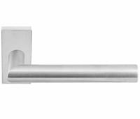 Formani Basics LB2-19Q32 deurkruk dubbel geveerd op rechthoekige rozet - mat RVS - thumbnail
