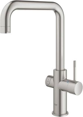 Grohe Red 3-in-1 kokend water kraan met U-uitloop en combi boiler supersteel