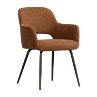 WOOOD Eetkamerstoel 'Jenny' Geweven stof, kleur Bruin - thumbnail