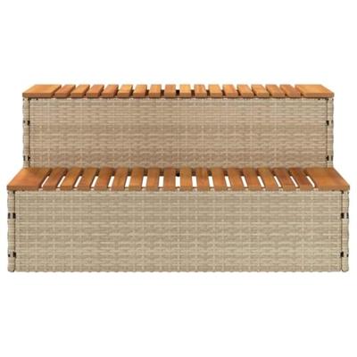 VidaXL Hottub-opstap 100x50x50,5 cm poly rattan&massief acaciahout VidaXL Hottub-opstap 100x50x50,5 cm poly rattan&massief acaciahout