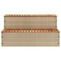 Hottub-opstap 100x50x50,5 cm poly rattan&massief acaciahout - thumbnail
