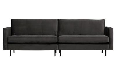WOOOD Bank 'Rodeo' 3-zits, Velvet, kleur Antraciet