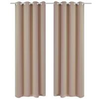 VidaXL Gordijnen met metalen ringen 135 x 245 cm 2 stuks (creme) - thumbnail
