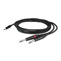 DAP FLX31 aux kabel - stereo mini Jack > 2 mono Jack L/R 6 m met verzonken jack - thumbnail