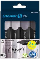 Schneider Schreibgeräte Textmarker Job grau sortiert Karton-Etui 4 Stück Aktion 3+1 115174 Grijs 5 mm 4 stuk(s) - thumbnail