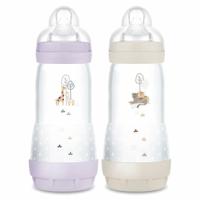 Set van 2 Babyflessen - MAM - Easy Start - Antikoliek - 320 ml - Flow 3 speen - Lila + Zand - thumbnail