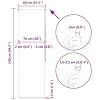 Doucherolgordijn 80x240 cm stofbreedte 76 cm - thumbnail