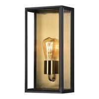Konstsmide Carpi schwarz/messing 7349-758 Buitenlamp (wand) E27 Zwart, Messing - thumbnail
