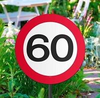 60 Jaar Verkeersbord Tuinbord - thumbnail