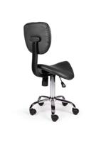 Zadelkruk Office rugleuning laag harde wielen zw - thumbnail