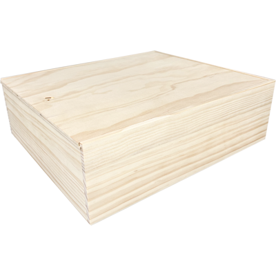 Wijnkist | 3 flessen | schuifdeksel | 340x295x95mm | hout | naturel | 16 stuks