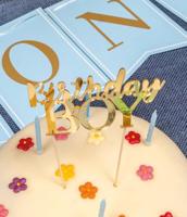 Taart Topper Birthday Boy Gold - thumbnail
