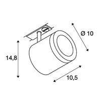 SLV 143941 230V-railsysteem lamp 11 W Wit - thumbnail