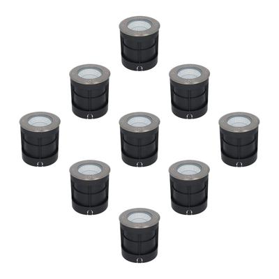 Set van 9 Donnie LED Grondspots buiten - Ingebouwde LED - 4000K neutraal wit - 6 Watt 500 lumen - Rond - Tuinspot - RVS - IP67 waterdicht Set van 9 Donnie LED Grondspots buiten - Ingebouwde LED - 4000K neutraal wit - 6 Watt 500 lumen - Rond - Tuinspot - RVS - IP67 waterdicht