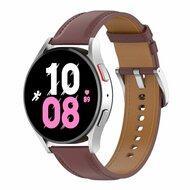 Luxe leren bandje - Donkerbruin - Samsung Galaxy watch 7 / Galaxy Watch FE - 40mm & 44mm