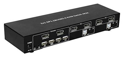 Techly IDATA DP-KVM2 KVM-switch Zwart