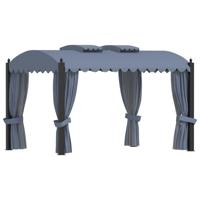 Prieel met gordijnen 3x4 m staal antraciet - thumbnail