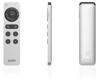 WiiM Voice Remote 2 voor WiiM muziekstreamers en versterkers | Push-to-Talk, 4 slimme presetknoppen | Oplaadbare batterij | Slank aluminium ontwerp | 360° Bluetooth-afstandsbediening