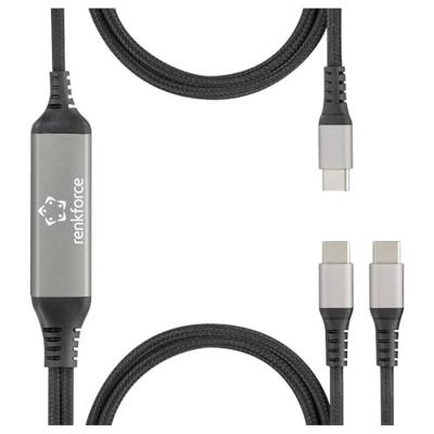 Renkforce RF-6721084 USB-C Y-kabel USB 2.0 USB-C stekker 1.50 m Zwart