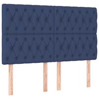 Boxspring met matras stof blauw 140x190 cm - thumbnail