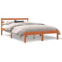 Bedframe zonder matras massief grenenhout wasbruin 150x200 cm - thumbnail