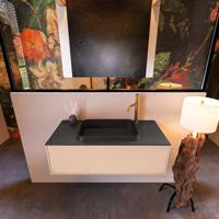 Badkamermeubelset Mondiaz Erin 100 cm met 1 Lade met RIDGE Wastafel Midden Urban met 1 kraangat Greeploos Mat Rosee - thumbnail