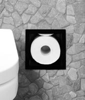 Looox Closed Inbouw Reserverolhouder 17.3x74x14cm - 6 rollen - zwart mat cl1-mz - thumbnail