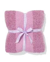 HEMA Plaid 130x150cm wollook strepen paars (roze) - thumbnail