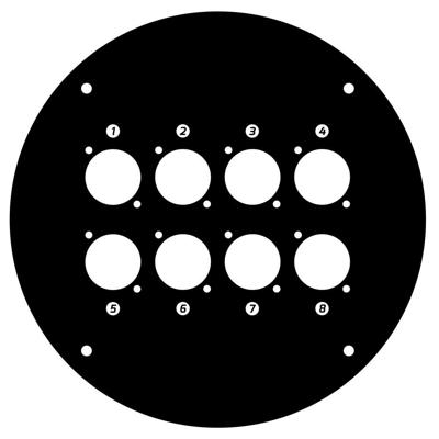 Adam Hall Plaat voor K4CD042 haspel met 8x D-size gat