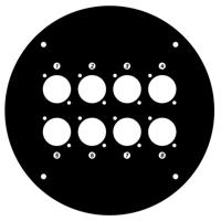 Adam Hall Plaat voor K4CD042 haspel met 8x D-size gat - thumbnail