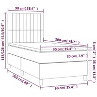 Boxspring met matras fluweel roze 90x200 cm - thumbnail