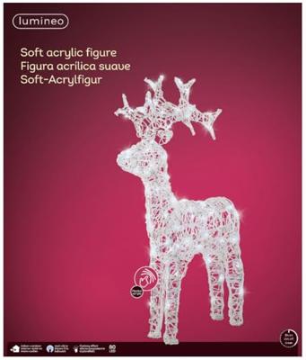 Led rendier 89 cm transparant warm wit