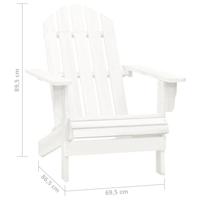 Tuinstoel Adirondack met tafel massief vurenhout wit - thumbnail