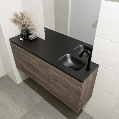 MONDIAZ OLAN 120cm toiletmeubel dark brown. LEX wastafel urban rechts 1 kraangat MONDIAZ OLAN 120cm toiletmeubel dark brown. LEX wastafel urban rechts 1 kraangat