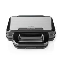 Nedis KASG100FBK Sandwich Maker Zwart/Zilver - thumbnail