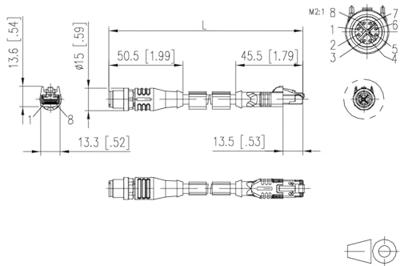 Metz Connect 142M2X15100 M12 Netwerkkabel, patchkabel CAT 6A S/FTP 10.00 m Groen PUR-mantel, Zuurbestendig, Ozonbestendig, UV-bestendig, Geschikt voor