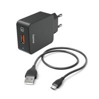 Hama USB-oplader 19.50 W 1x USB-A, 1x Micro-USB Zwart Binnen - thumbnail