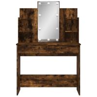 Kaptafel met LED-verlichting 96x40x142 cm gerookt eikenkleurig - thumbnail