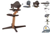 NOMI highchair complete set vanaf de geboorte Basis eiken nature oiled en stoel coffee - thumbnail