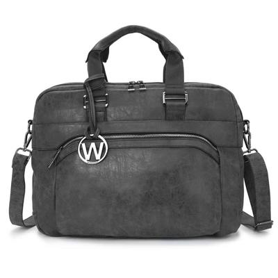 2 vaks PU laptop-tablettas schoudertas ELIANA zwart 2 vaks PU laptop-tablettas schoudertas ELIANA zwart