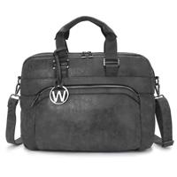 2 vaks PU laptop-tablettas schoudertas ELIANA zwart - thumbnail