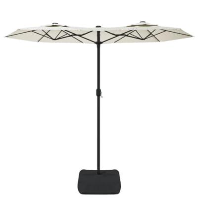 Parasol dubbel dak 316x240 cm zandwit