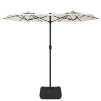 Parasol dubbel dak 316x240 cm zandwit - thumbnail